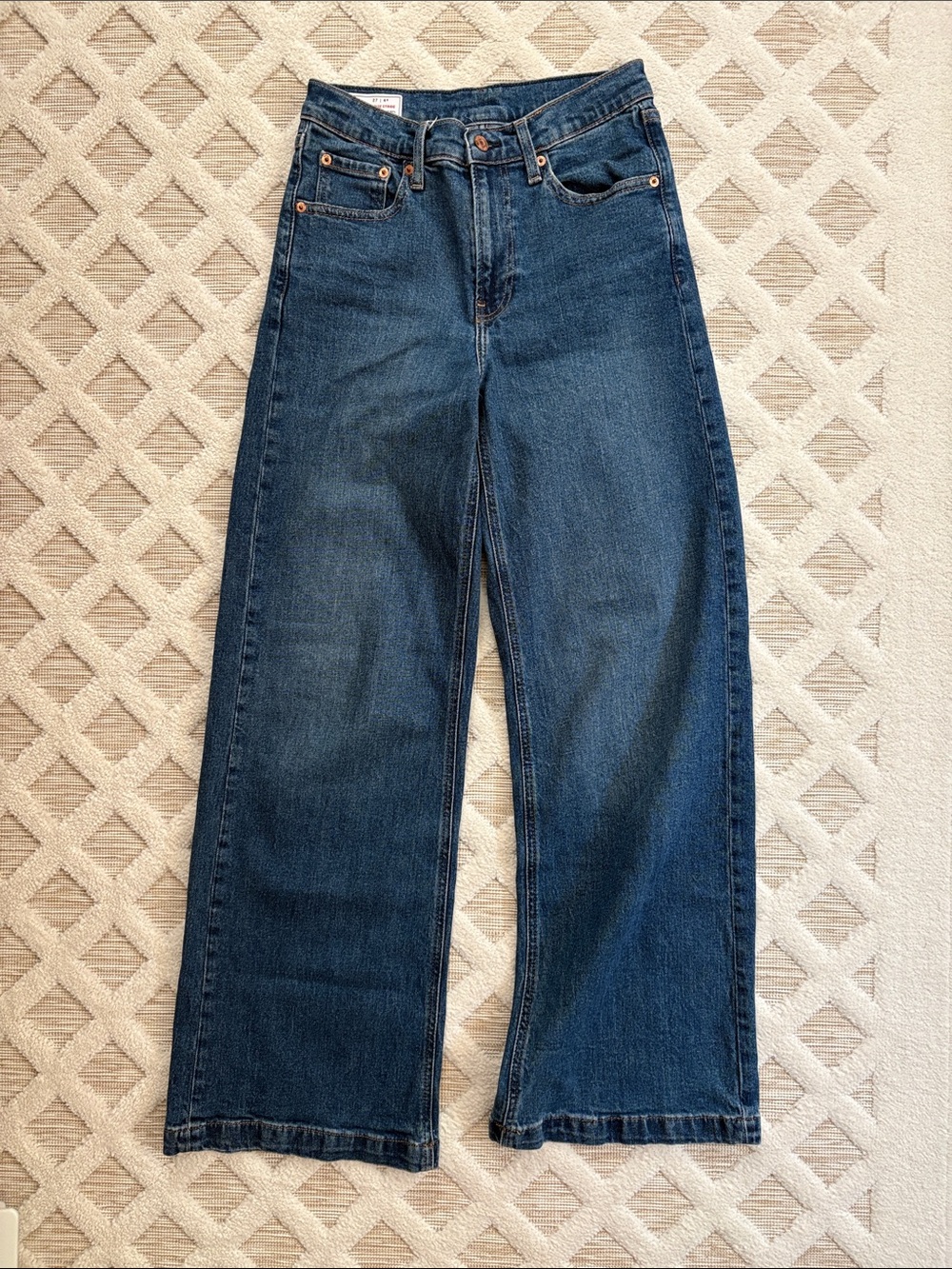 GAP High Ride Stride Wide-Leg Women's Jeans in Dark Blue Denim